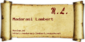 Madarasi Lambert névjegykártya